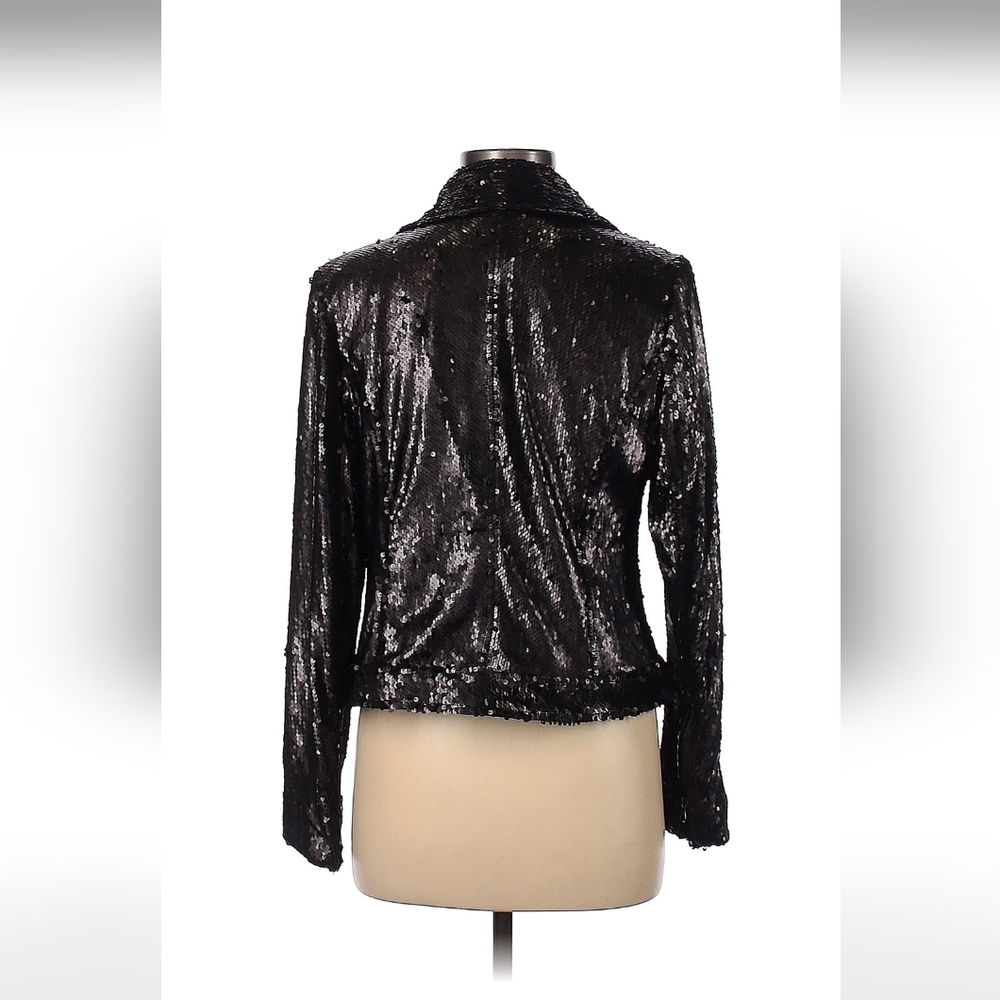 Black Sequin Motorcycle Jacket - image 2